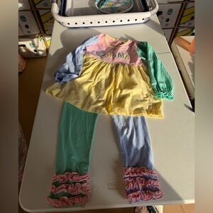 Southern Darling Smocks Colorful Baby Outfit with Ruffle Details
